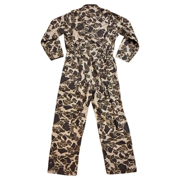 VTG Walls Coveralls Mens Brown Tan Camouflage Full Button Hunting Gorpcore 42-44 - Picture 2 of 8